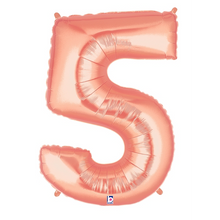 Load image into Gallery viewer, Rose Gold Number 0-9 Megaloon Balloon Numbers