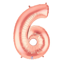 Load image into Gallery viewer, Rose Gold Number 0-9 Megaloon Balloon Numbers