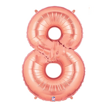Load image into Gallery viewer, Rose Gold Number 0-9 Megaloon Balloon Numbers