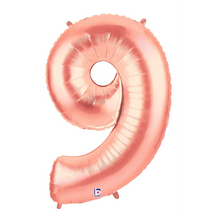 Load image into Gallery viewer, Rose Gold Number 0-9 Megaloon Balloon Numbers