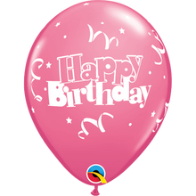 Load image into Gallery viewer, Happy Birthday Streamers & Stars 11" Balloons