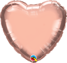 Load image into Gallery viewer, rose gold heart shaped foil balloon