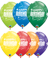Load image into Gallery viewer, happy birthday loops &amp; starts 11&#39;&#39; balloons
