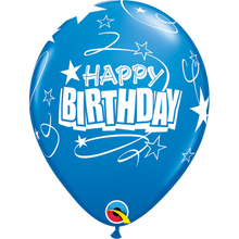 Load image into Gallery viewer, Happy Birthday Loops & Stars 11" Balloons