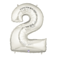 Load image into Gallery viewer, Silver Number 0-9 Foil Balloon Numbers
