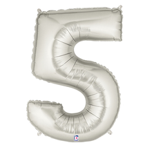 Load image into Gallery viewer, Silver Number 0-9 Foil Balloon Numbers