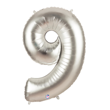 Load image into Gallery viewer, Silver Number 0-9 Foil Balloon Numbers