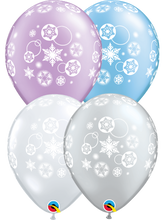 Load image into Gallery viewer, Snowflakes & Circles 11" Balloons