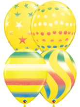 Load image into Gallery viewer, Assorted Sprays Yellow 11" Balloons