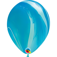 Load image into Gallery viewer, Qualatex Superagates latex balloons 11" blue rainbow