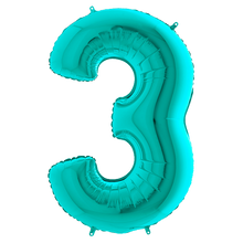 Load image into Gallery viewer, Tiffany Blue 0-9 Megaloon Balloon Numbers