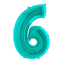 Load image into Gallery viewer, Tiffany Blue 0-9 Megaloon Balloon Numbers