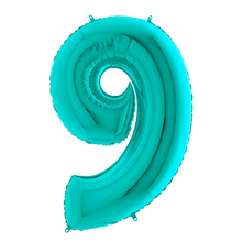 Load image into Gallery viewer, Tiffany Blue 0-9 Megaloon Balloon Numbers