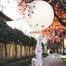 Load image into Gallery viewer, 3ft Pink & White Unicorn w/ Full Tassels