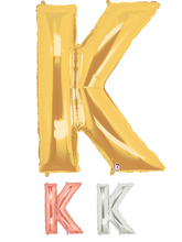 Load image into Gallery viewer, Letter K Foil Balloon Letters