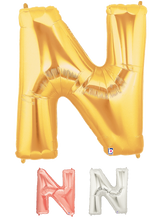 Load image into Gallery viewer, Letter N Foil Balloon Letters