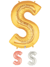 Load image into Gallery viewer, Letter S Foil Balloon Letters