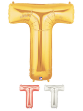 Load image into Gallery viewer, Letter T Foil Balloon Letters