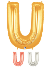 Load image into Gallery viewer, Letter U Foil Balloon Letters