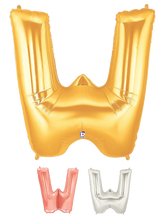 Load image into Gallery viewer, Letter W Foil Balloon Letters