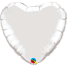 Load image into Gallery viewer, silver heart shaped foil balloon