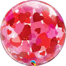 Load image into Gallery viewer, I Love You Paper Hearts Bubble Balloon
