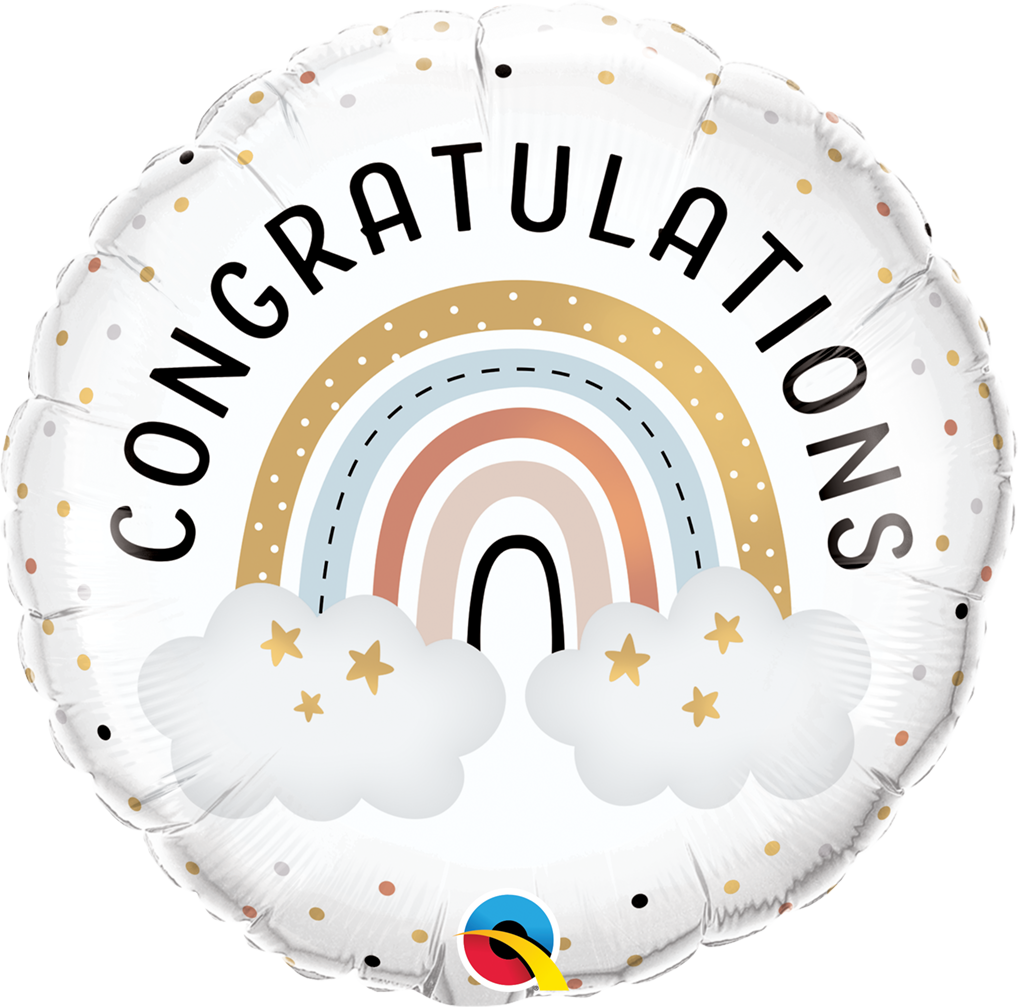 Congratulations Boho Rainbow Balloon