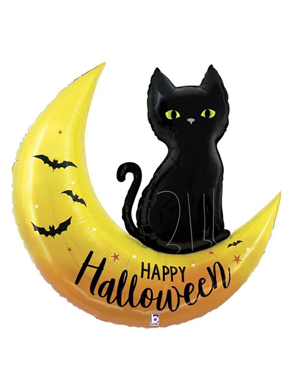 Happy Halloween Cat & Moon Supershape Balloon