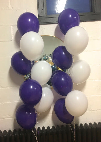 Classic  Purple & White Balloon Bouquet 
