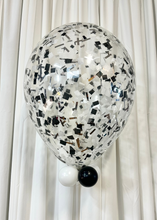 Load image into Gallery viewer, 18 inch confetti balloon with white and silver confetti
