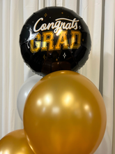 Load image into Gallery viewer, congrats grad black foil balloon
