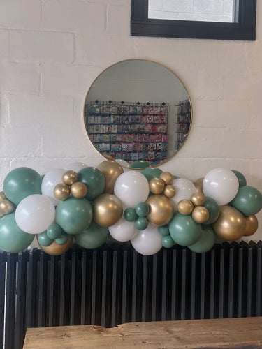 Classy Green and Chrome Gold Themed Organic Garland