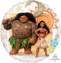 Load image into Gallery viewer, foil mylar balloon with disney moana and maui
