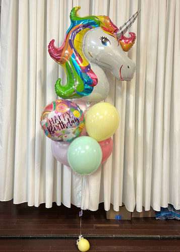 Soft Pastel Rainbow Unicorn Birthday Balloon Package