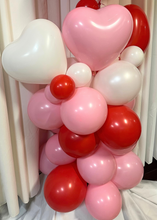 Load image into Gallery viewer, pink red white heart latex balloons 
