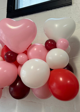 Load image into Gallery viewer, pink and white heart latex balloons with 11 inch pink red balloons
