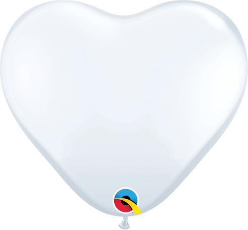 white heart shaped latex balloon
