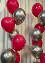 Load image into Gallery viewer, wild berry and silver balloon close up
