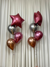 Load image into Gallery viewer, 2 bouquet of 4 with chrome star foil balloon

