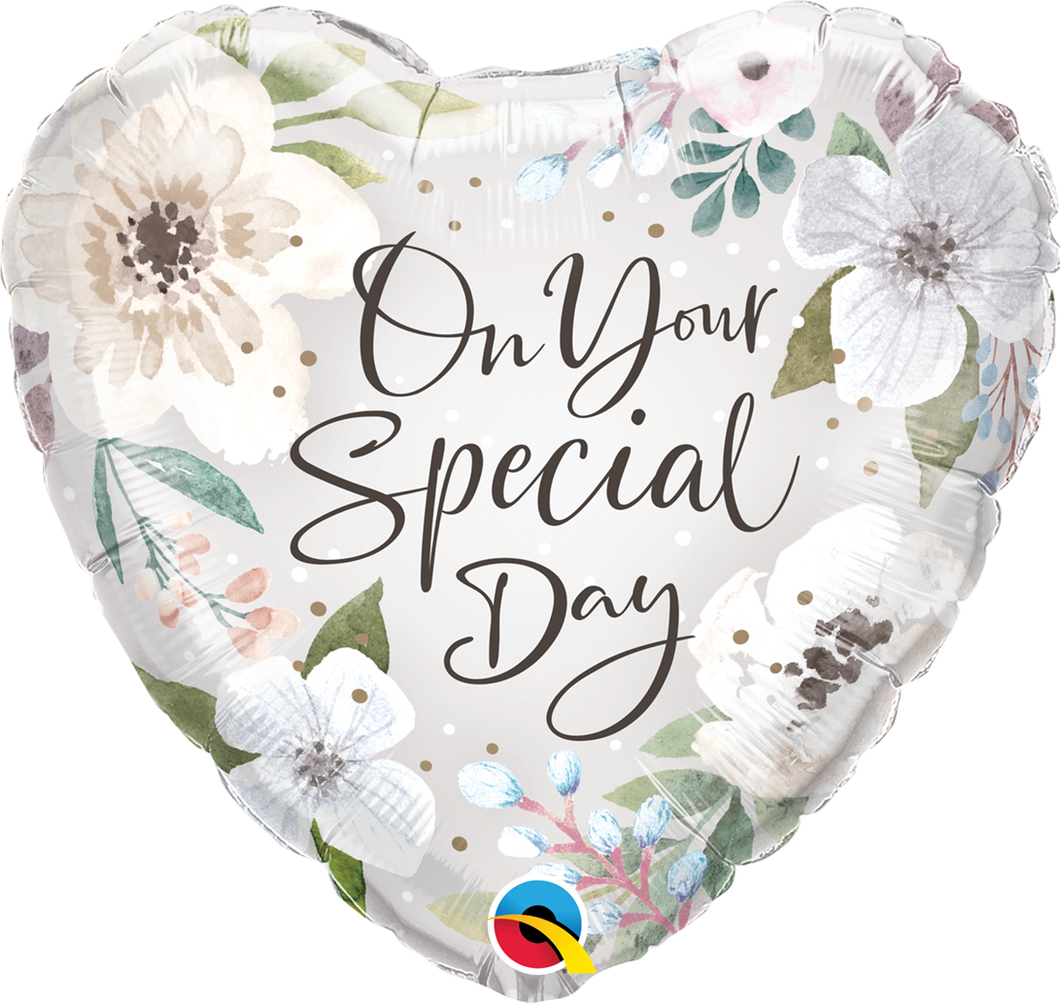 Special Day White Floral Balloon