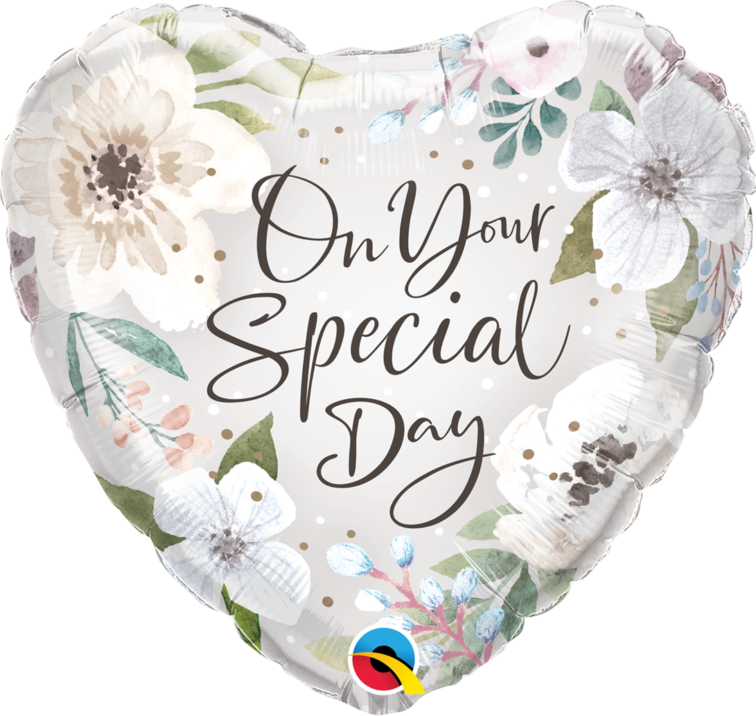 Special Day White Floral Balloon