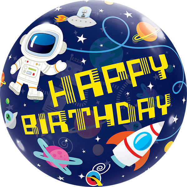 Birthday Outer Space Bubble Balloon