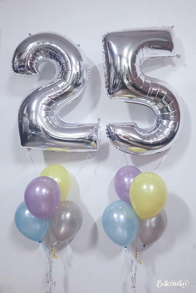 Silver Birthday Number Package