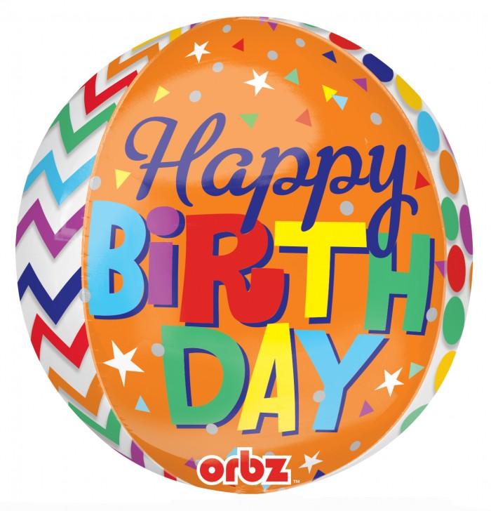 Happy Birthday Patterns Balloon Orbz