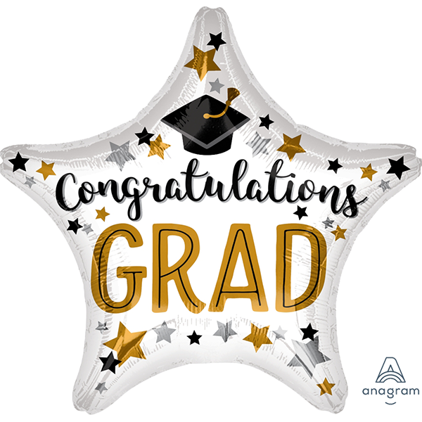 Congratulations Grad Star Foil Balloons