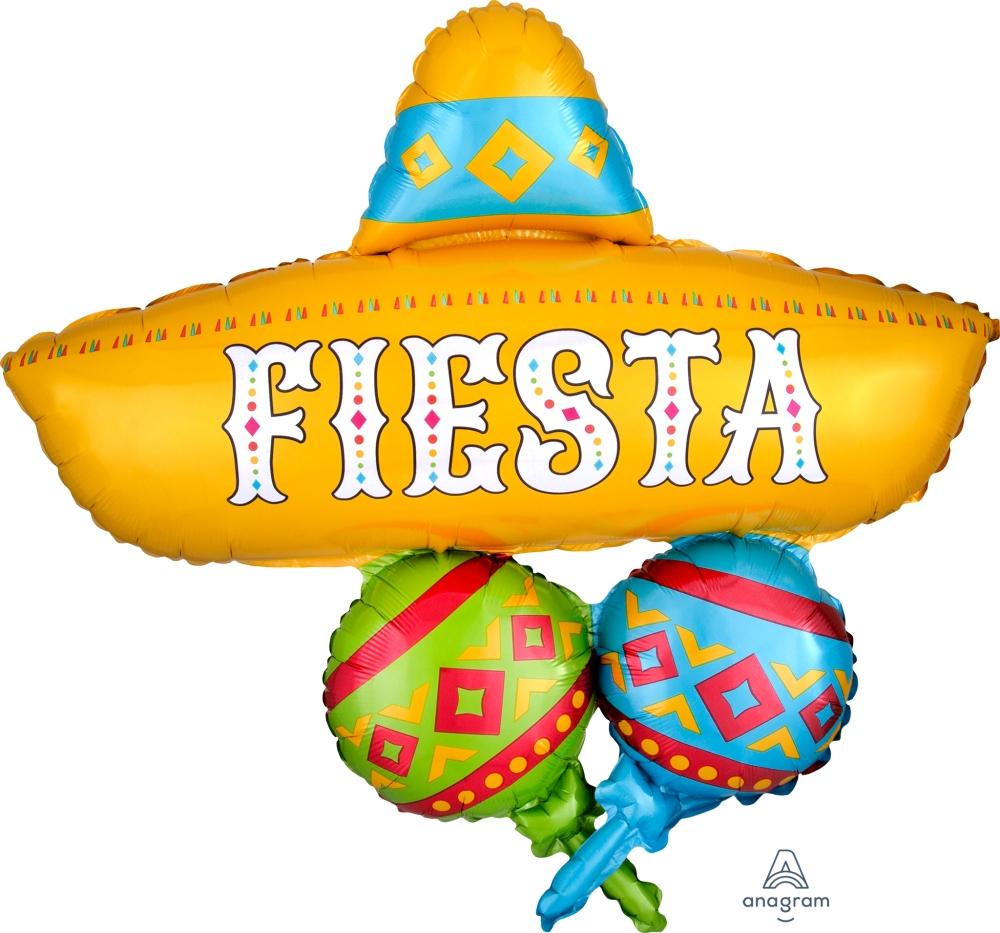 Papel Picado Fiesta Cluster Supershape Balloon