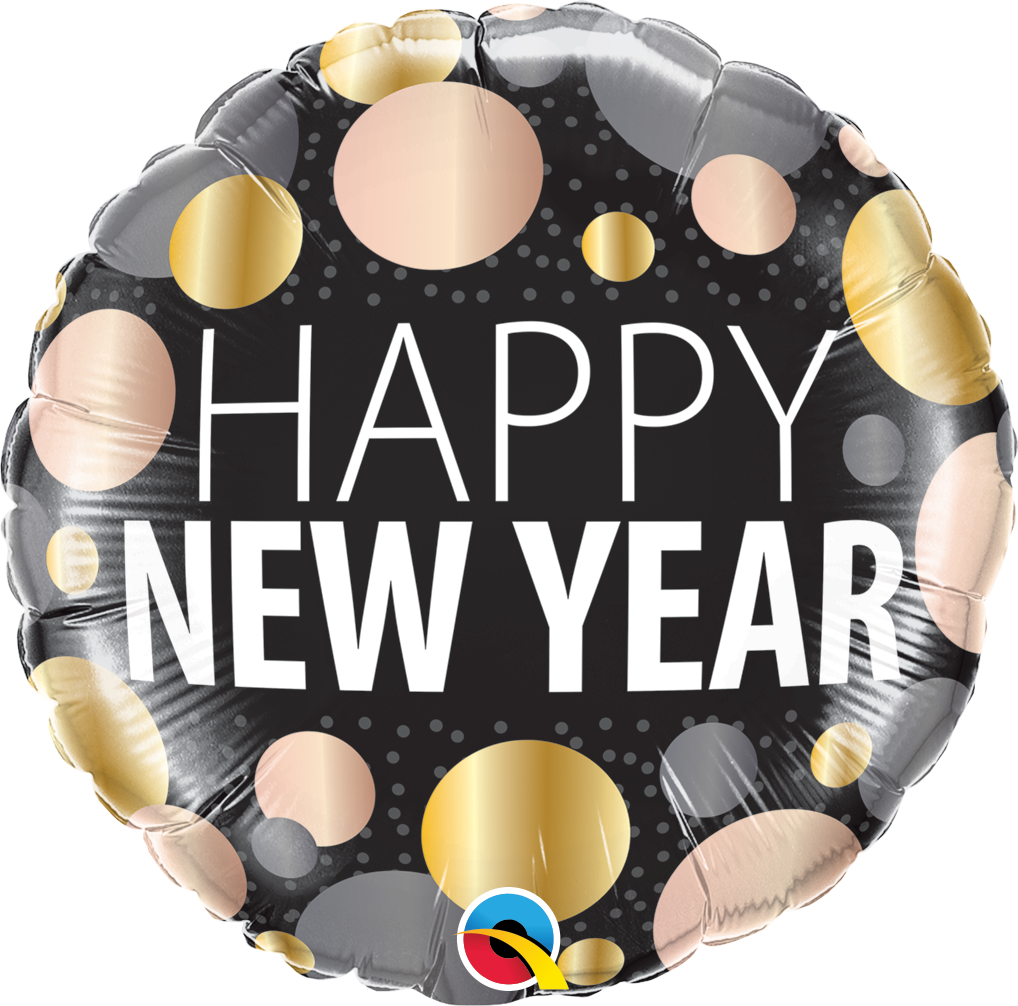 New Year Metallic Dots Balloon