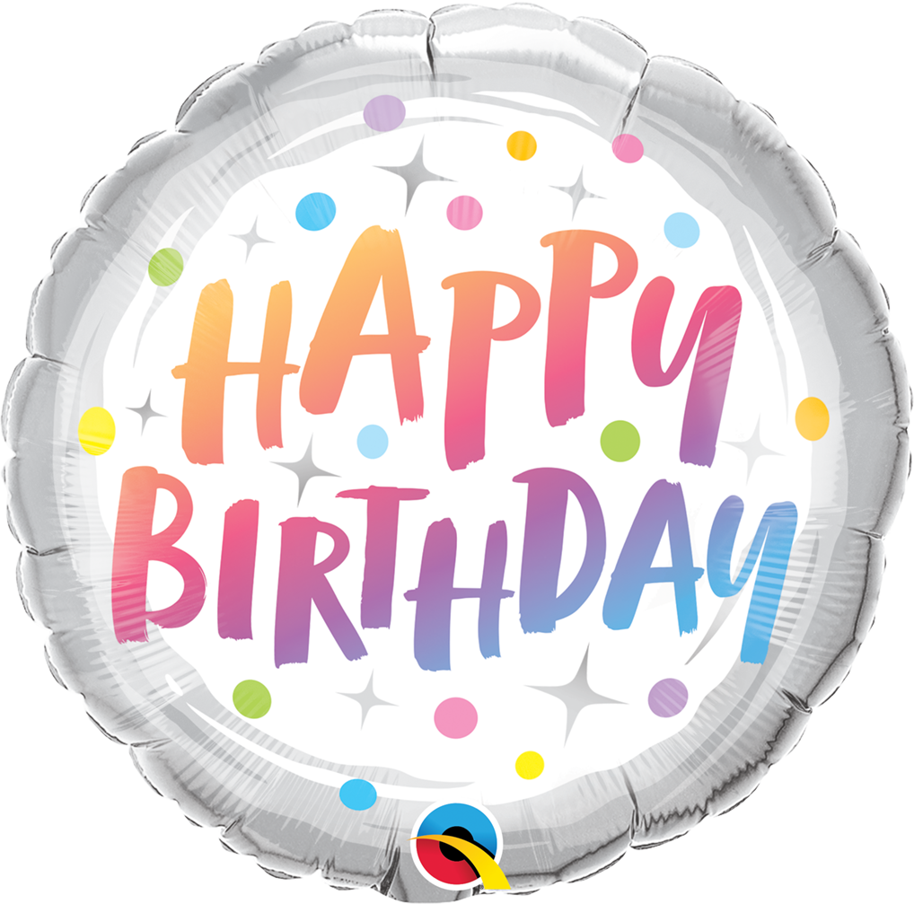 Happy Birthday Rainbow Dots Balloon