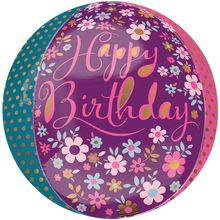 Load image into Gallery viewer, Dainty Floral Happy Birthday Balloon Orbz
