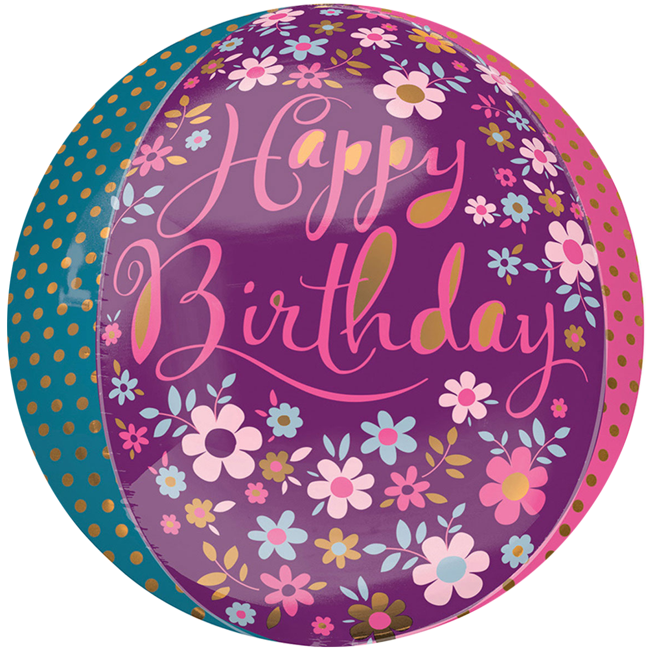 Dainty Floral Happy Birthday Balloon Orbz